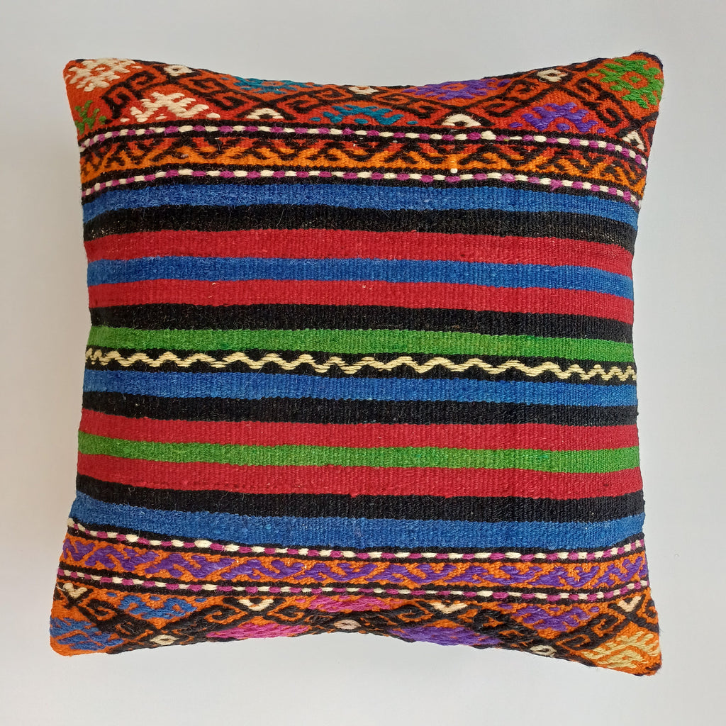 Vintage Turkish Rug Cushion Cover 18''x18'' / 45x45 CM