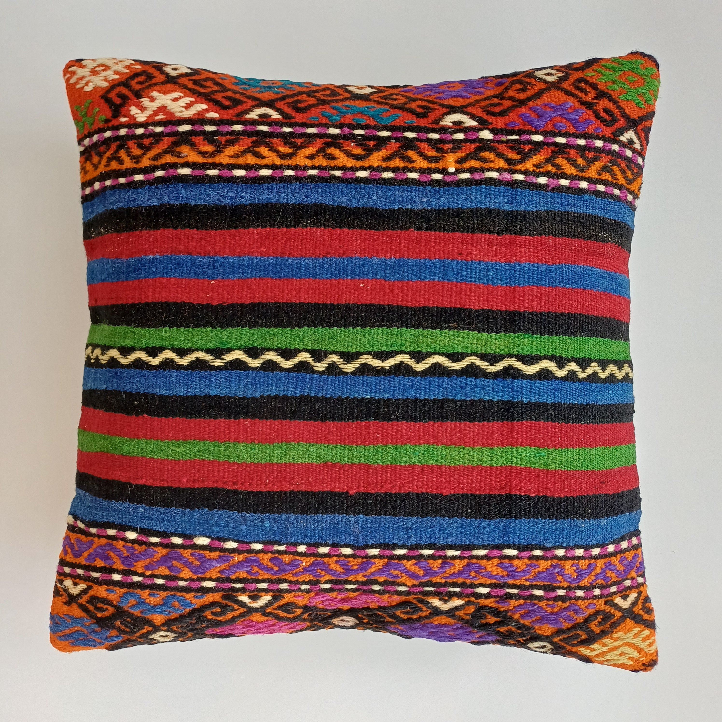 Vintage Turkish Rug Cushion Cover 18''x18'' / 45x45 CM