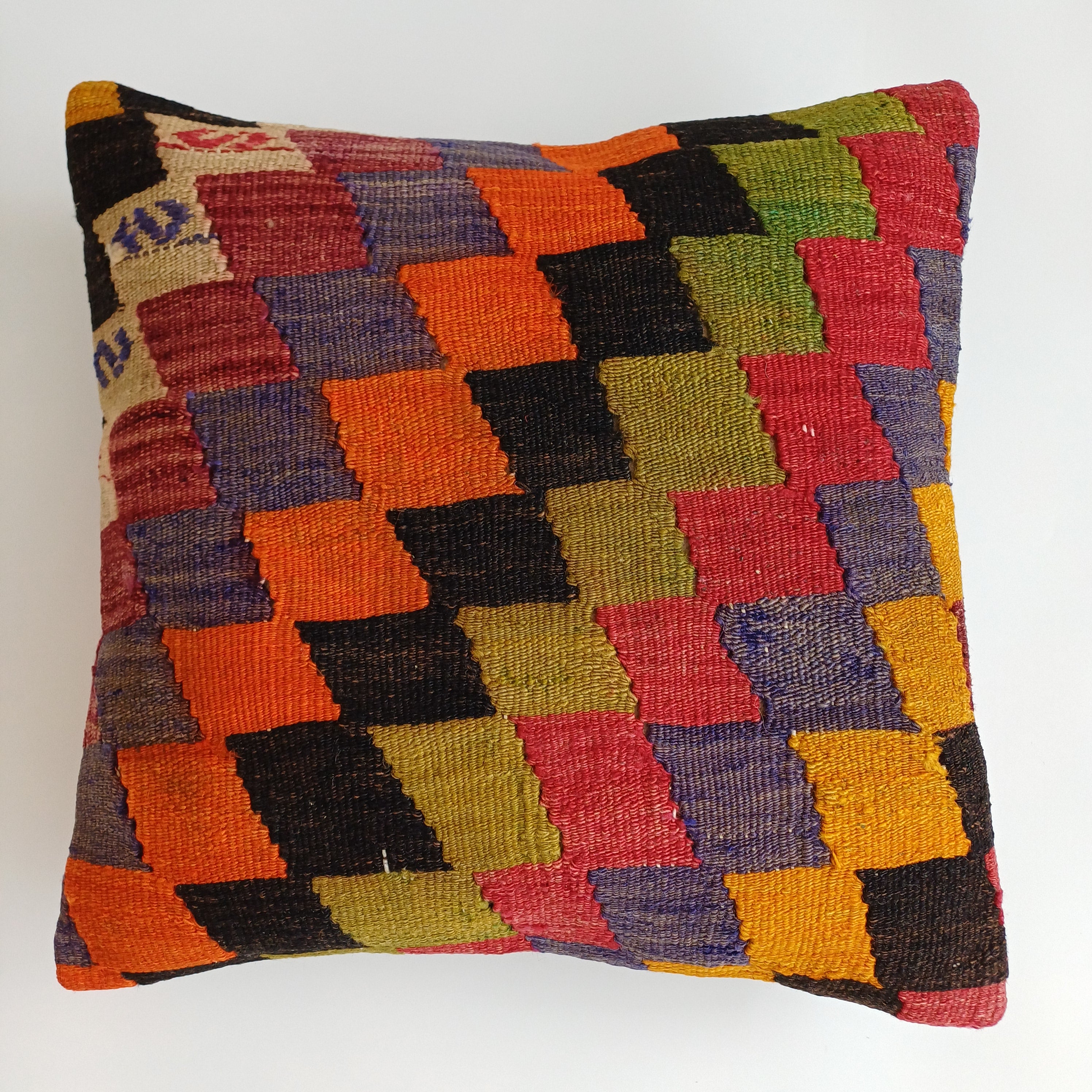 Vintage Turkish Rug Cushion Cover 18''x18'' / 45x45 CM