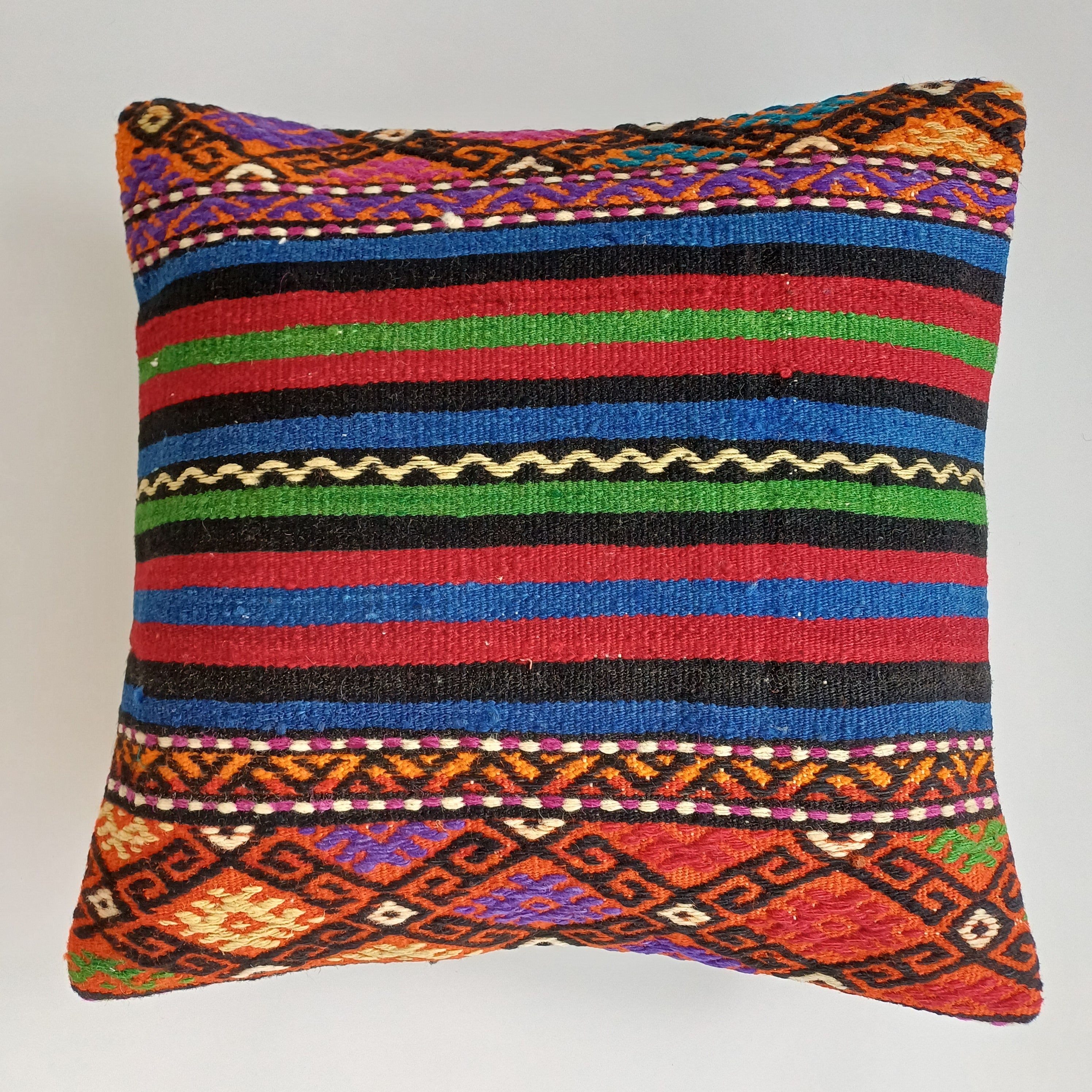 Vintage Turkish Rug Cushion Cover 18''x18'' / 45x45 CM