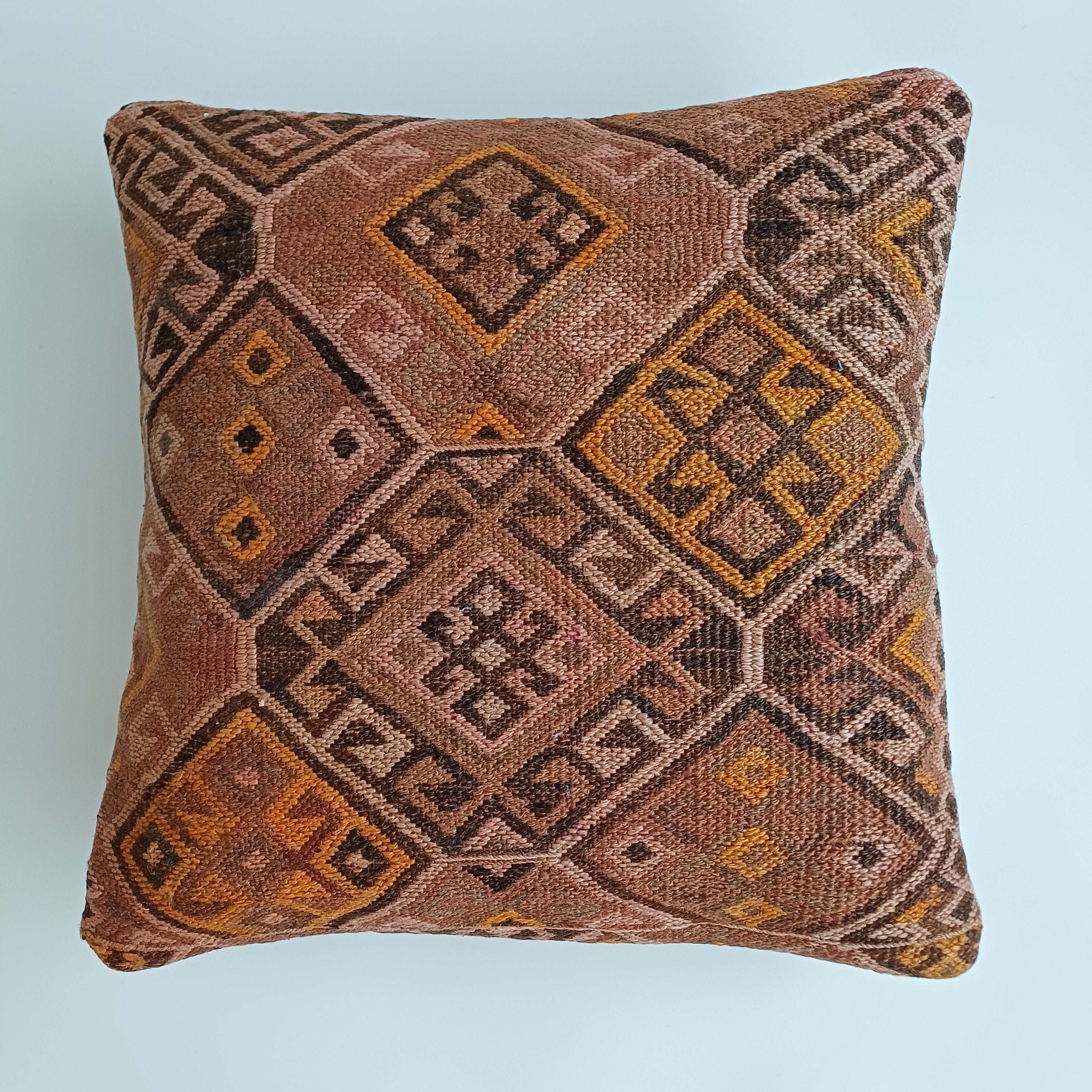 Handmade Multicolour Turkish Rug Cushion Cover 18''x18'' / 45x45 CM