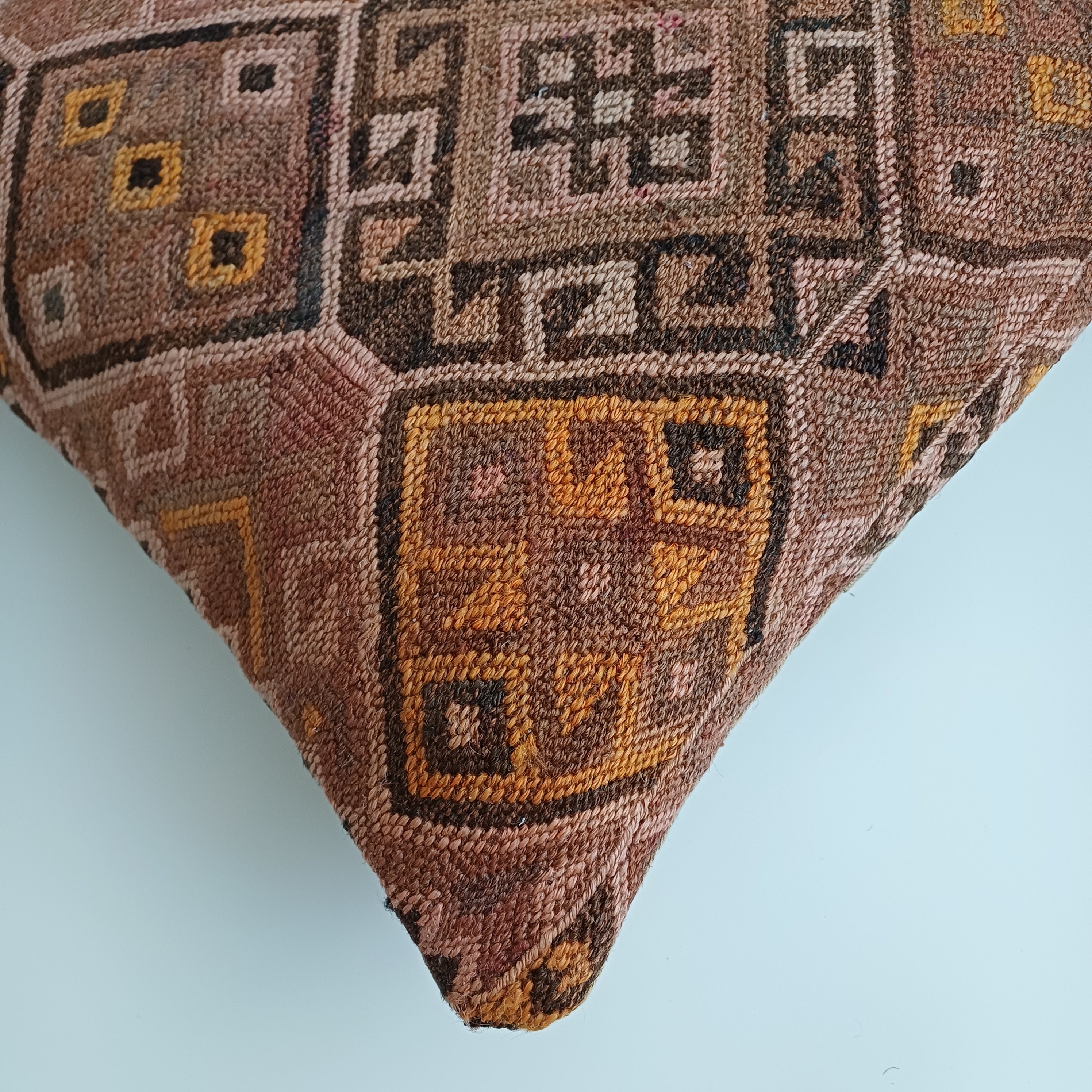 Handmade Multicolour Turkish Rug Cushion Cover 18''x18'' / 45x45 CM