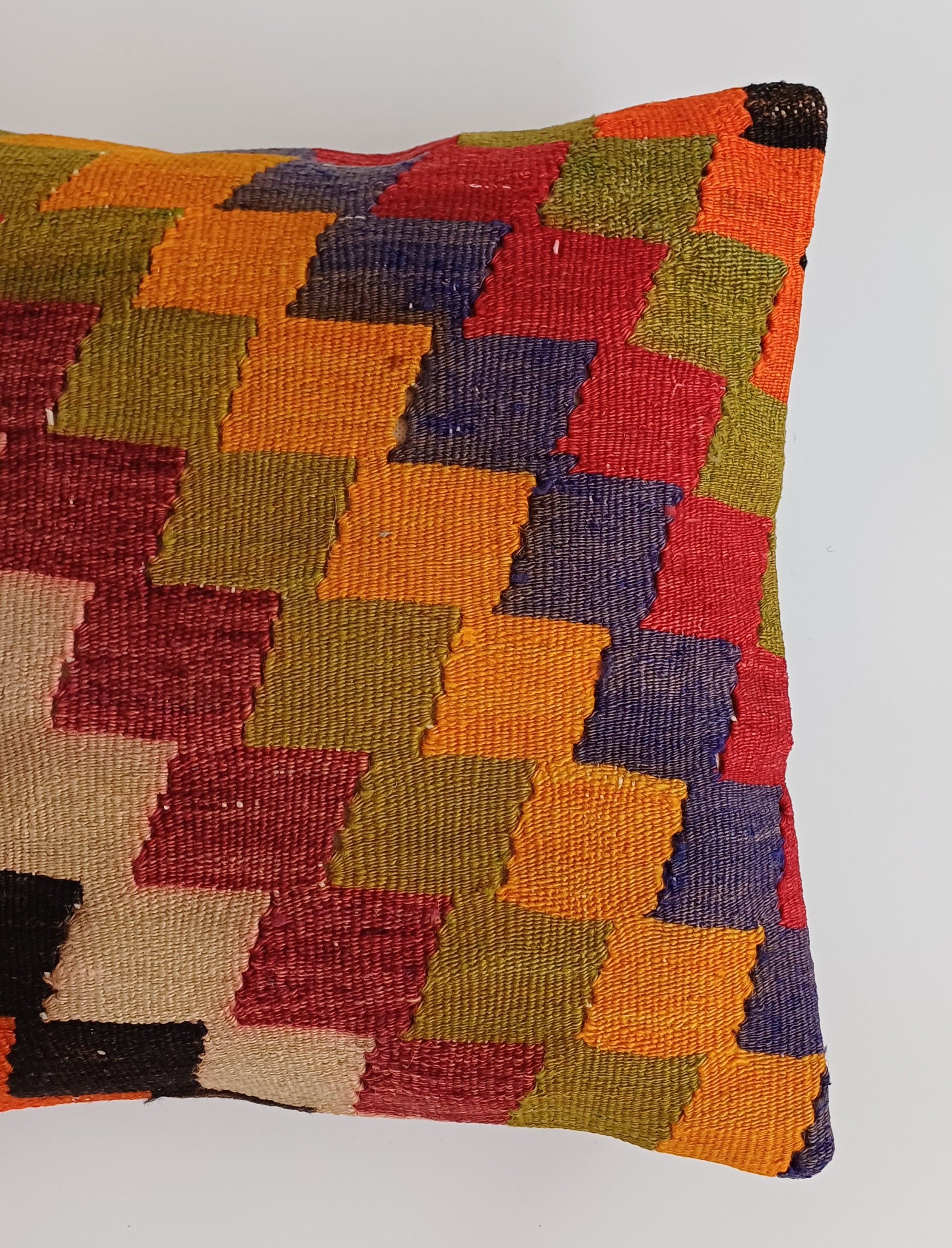 Handmade Multicolour Turkish Rug Cushion Cover 18''x18'' / 45x45 CM