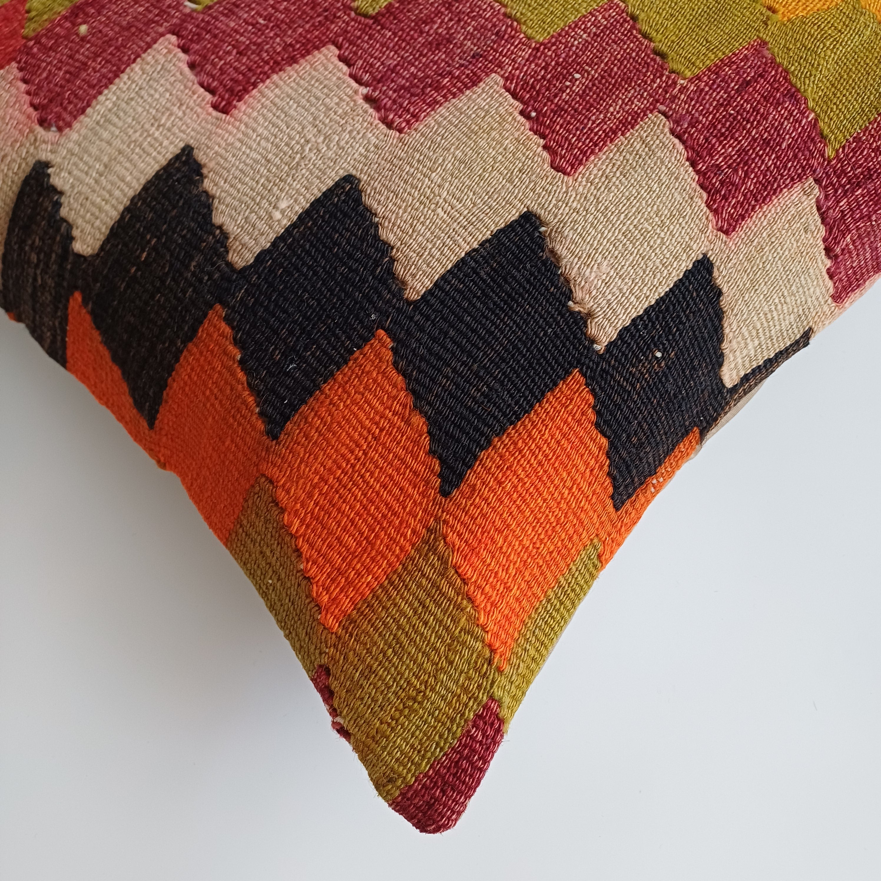 Handmade Multicolour Turkish Rug Cushion Cover 18''x18'' / 45x45 CM