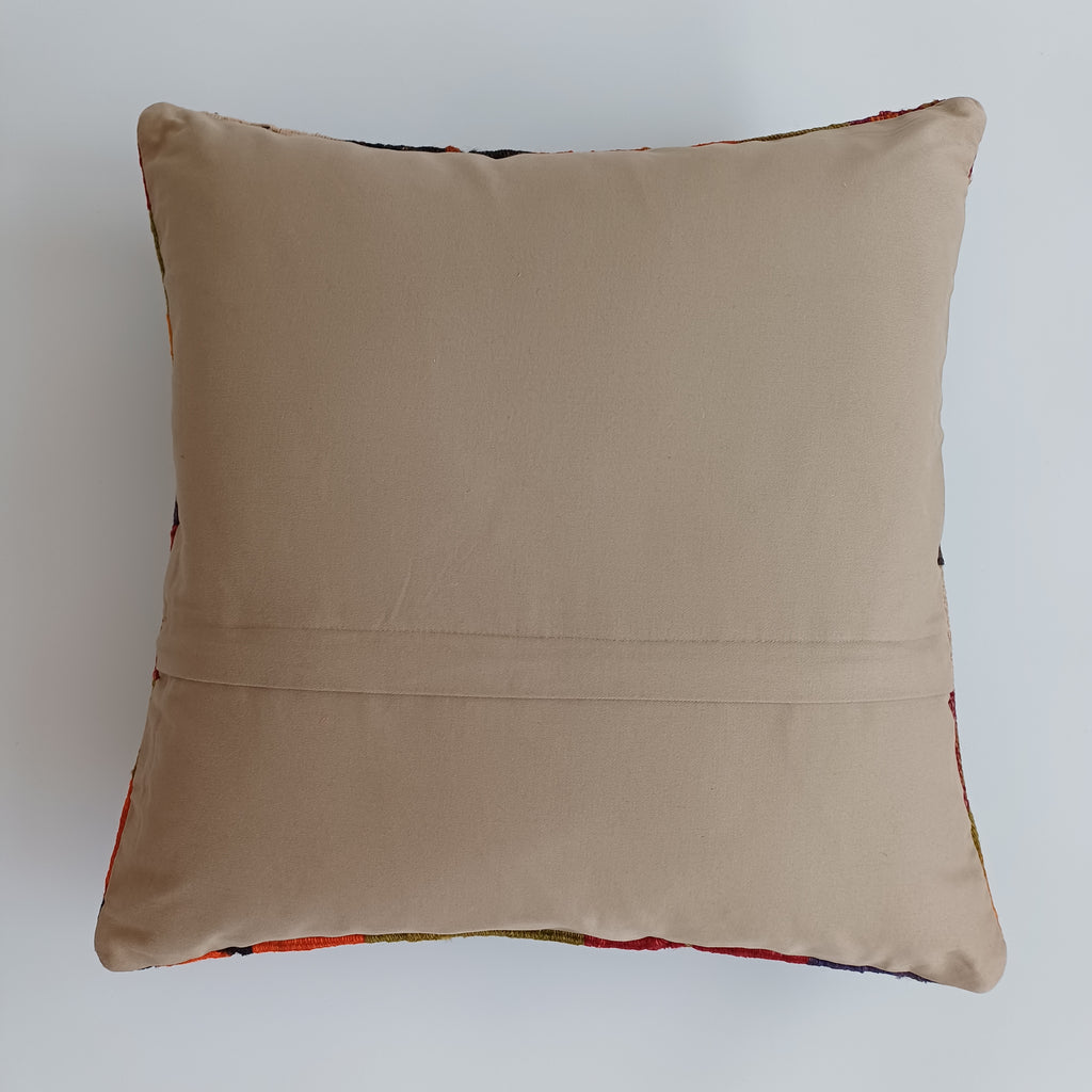 Handmade Multicolour Turkish Rug Cushion Cover 18''x18'' / 45x45 CM