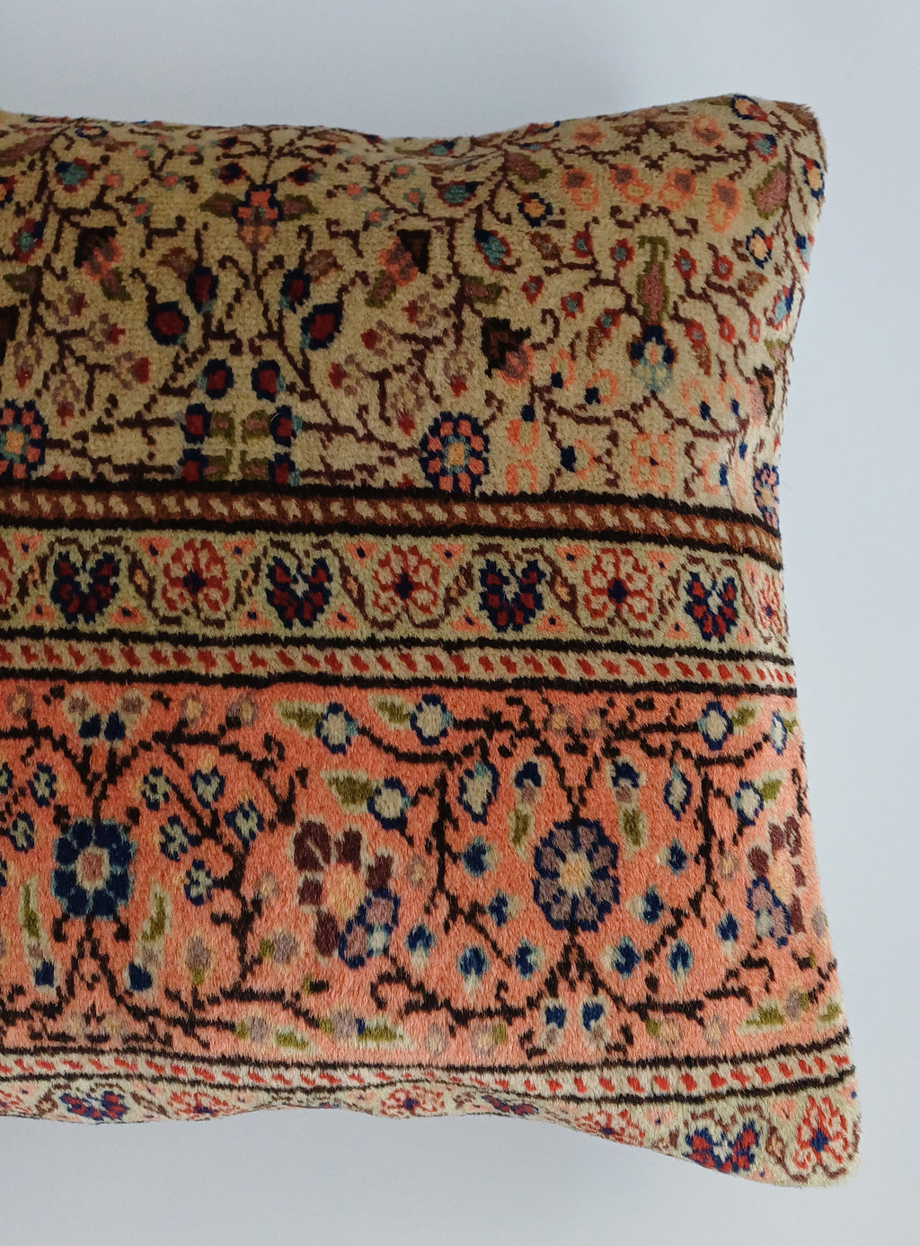 Handmade Floral Carpet Cushion Cover 16''x16'' / 40x40 CM
