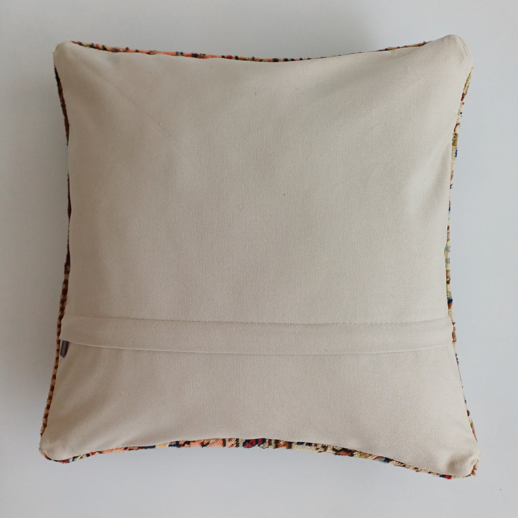 Handmade Floral Carpet Cushion Cover 16''x16'' / 40x40 CM