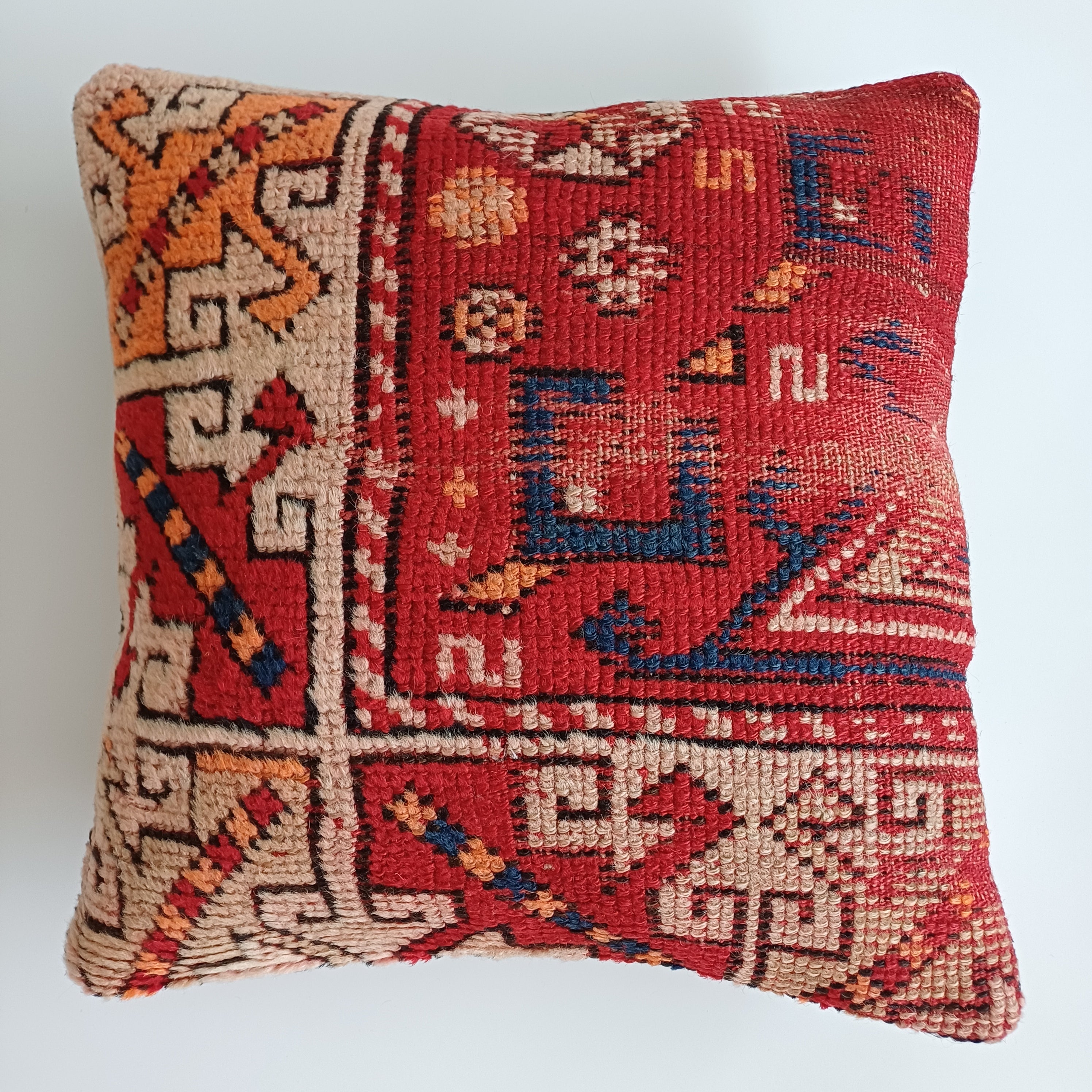 Handmade Carpet Cushion Cover 16''x16'' / 40x40 CM