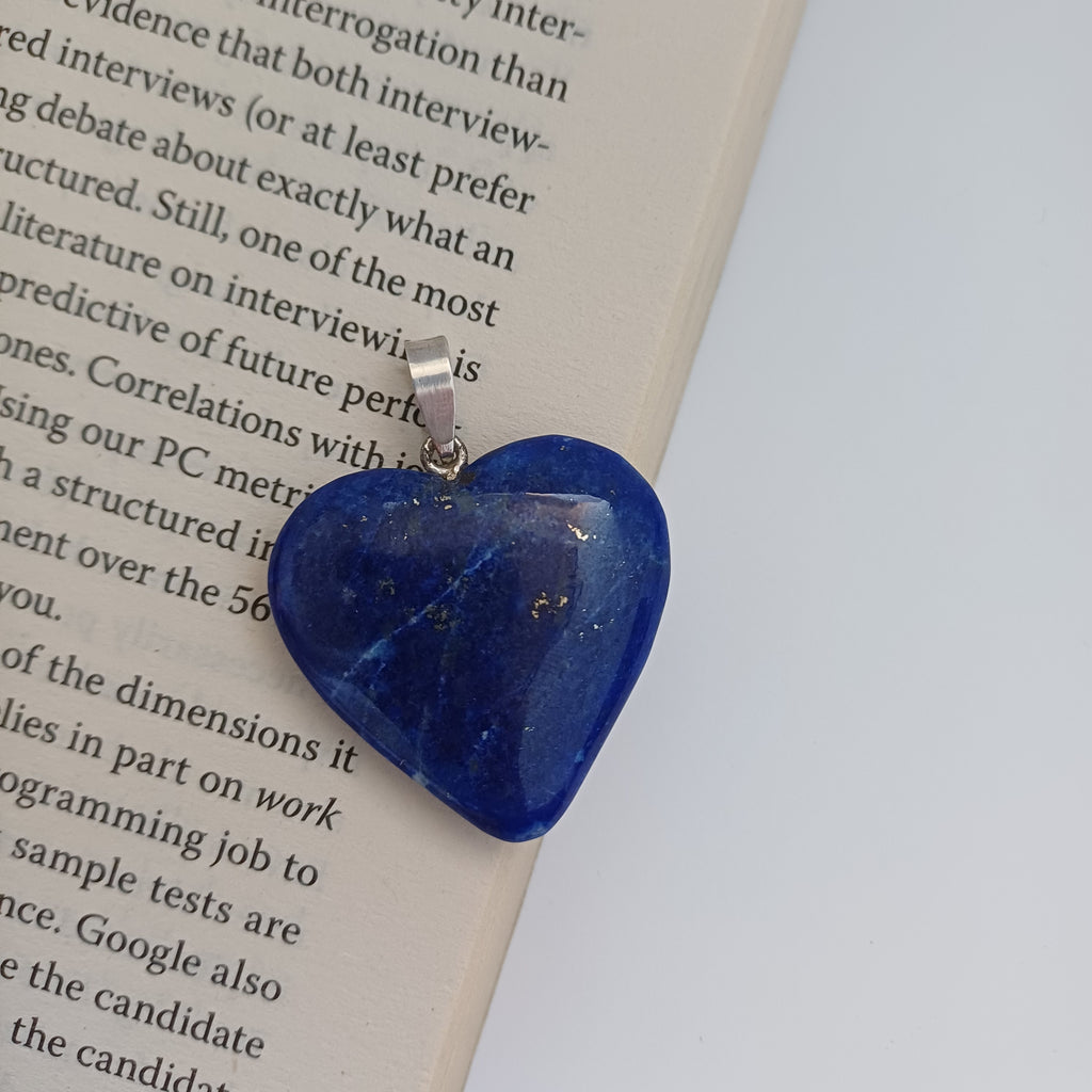 Lapis Lazuli Handmade Heart Pendant 3x3.2 CM