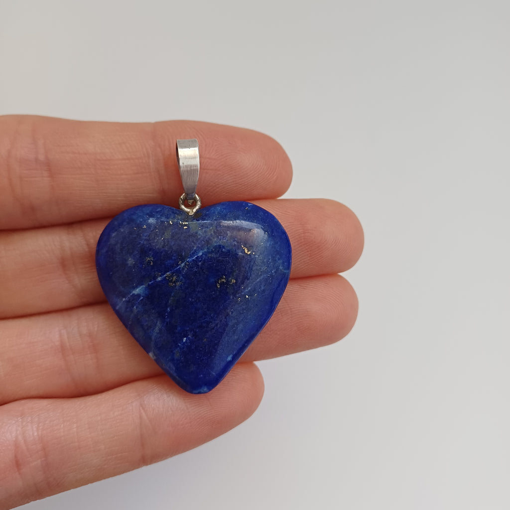Lapis Lazuli Handmade Heart Pendant 3x3.2 CM
