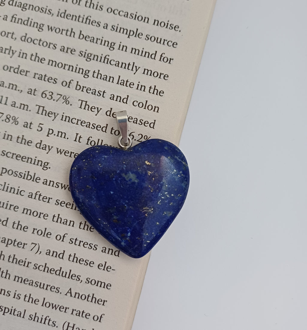 Lapis Lazuli Handmade Heart Pendant 3.1x3.3 CM