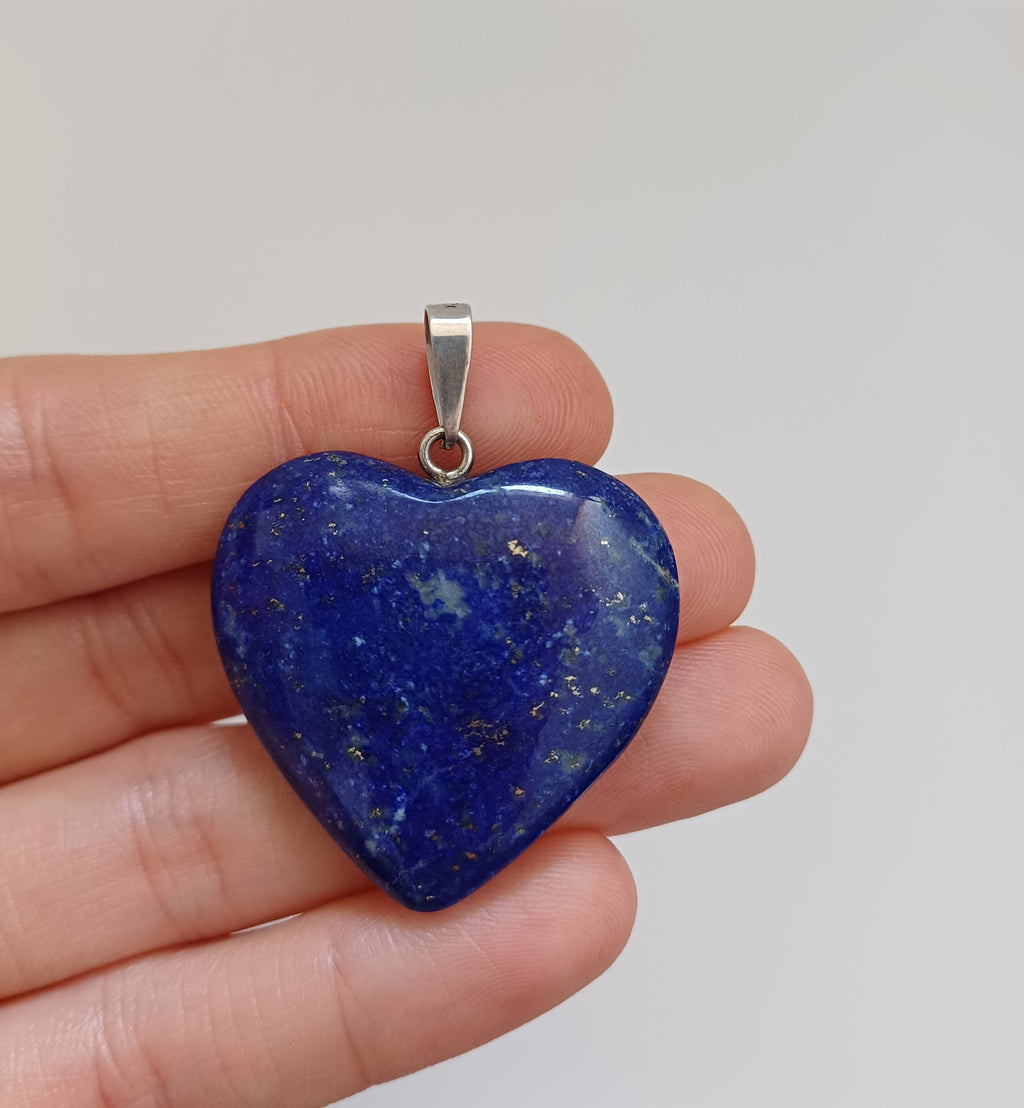 Lapis Lazuli Handmade Heart Pendant 3.1x3.3 CM