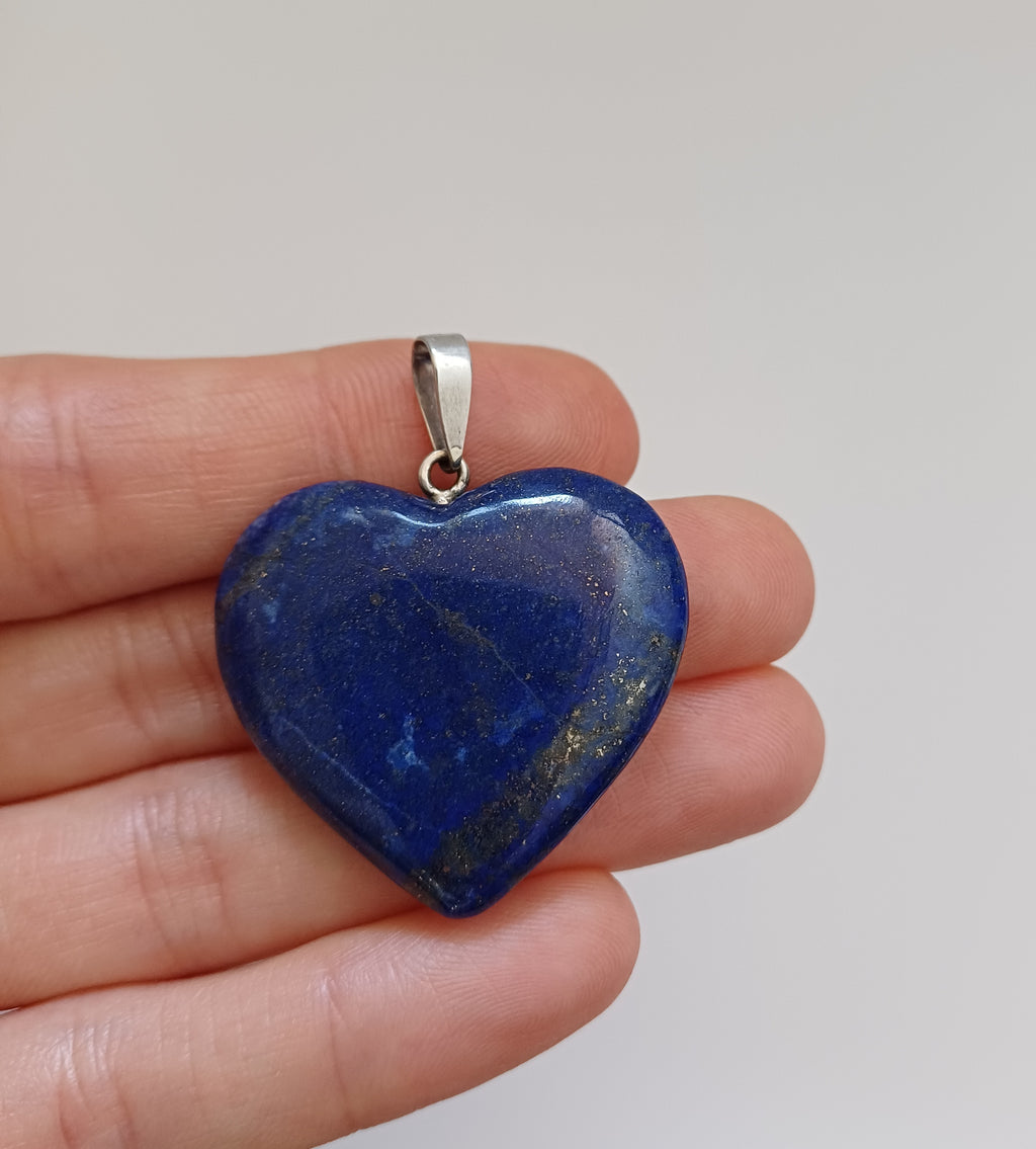 Lapis Lazuli Handmade Heart Pendant 2.9x3.3 CM