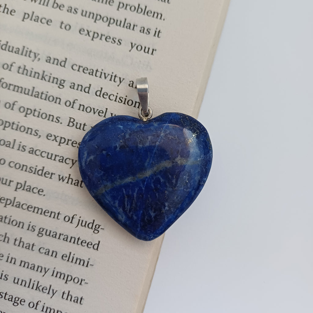 Lapis Lazuli Handmade Heart Pendant 3x3.7 CM