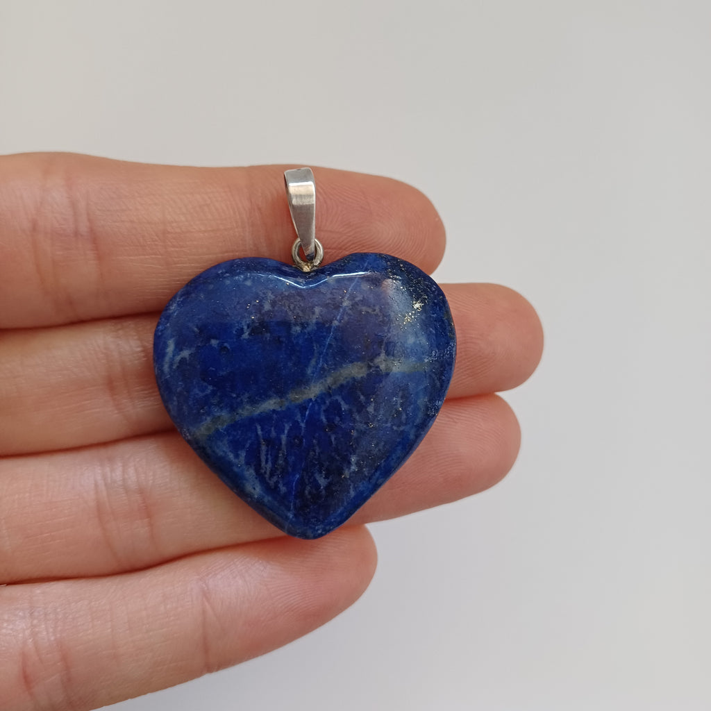 Lapis Lazuli Handmade Heart Pendant 3x3.7 CM