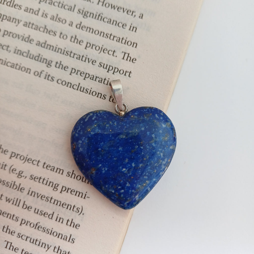 Lapis Lazuli Handmade Heart Pendant 2.9x3.2 CM