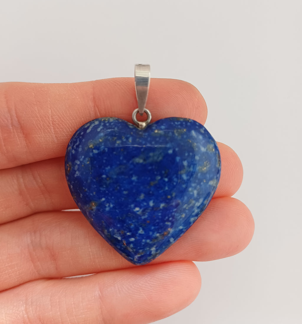 Lapis Lazuli Handmade Heart Pendant 2.9x3.2 CM