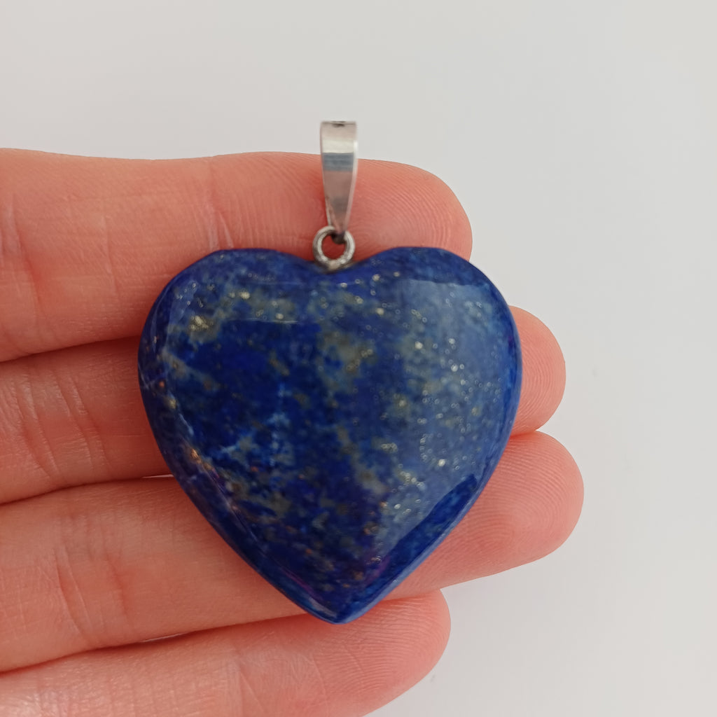 Lapis Lazuli Handmade Heart Pendant 3.2x3.4 CM