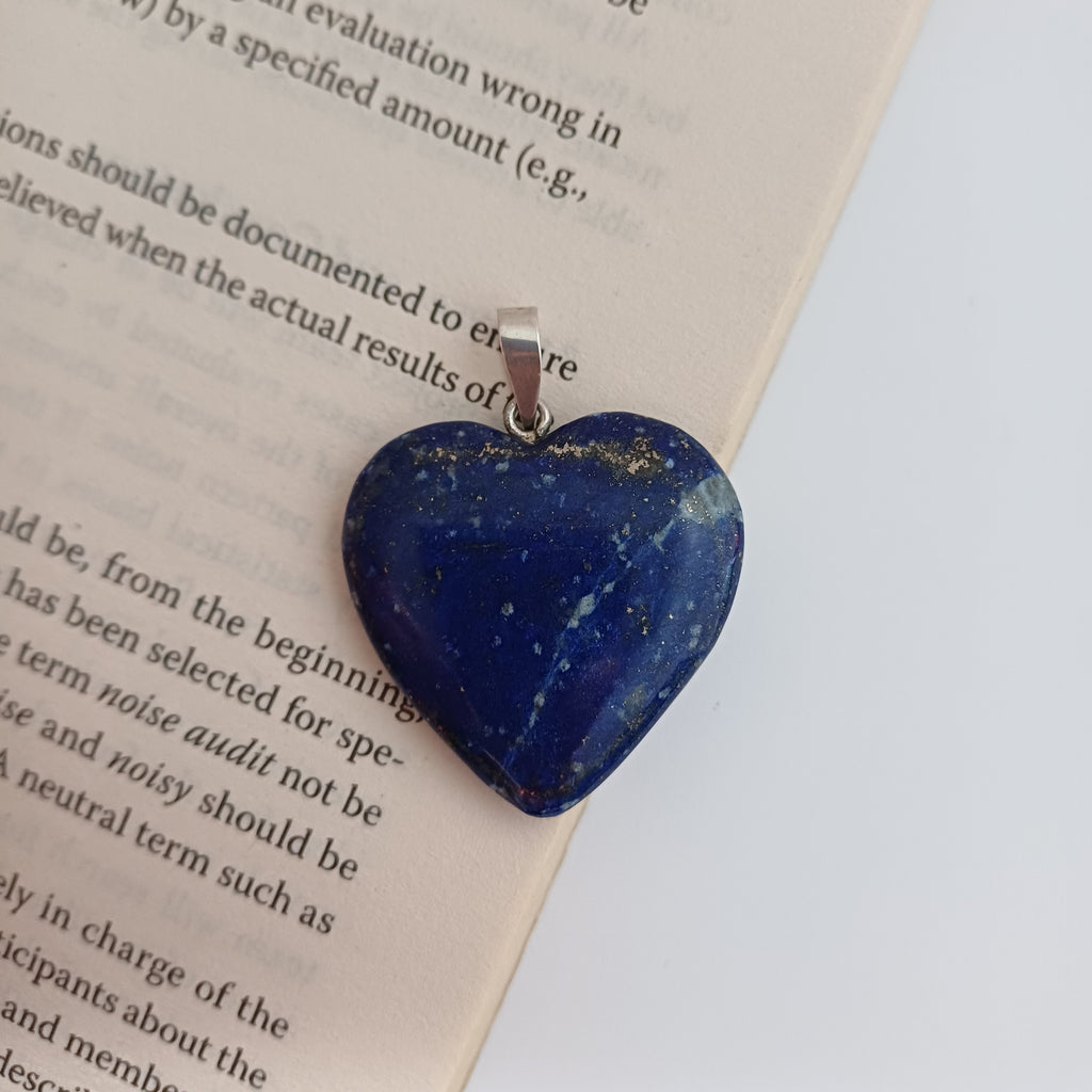 Lapis Lazuli Handmade Heart Pendant 2.8x3.1 CM