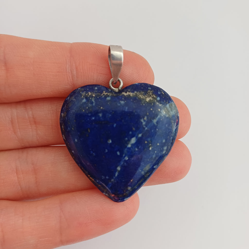 Lapis Lazuli Handmade Heart Pendant 2.8x3.1 CM