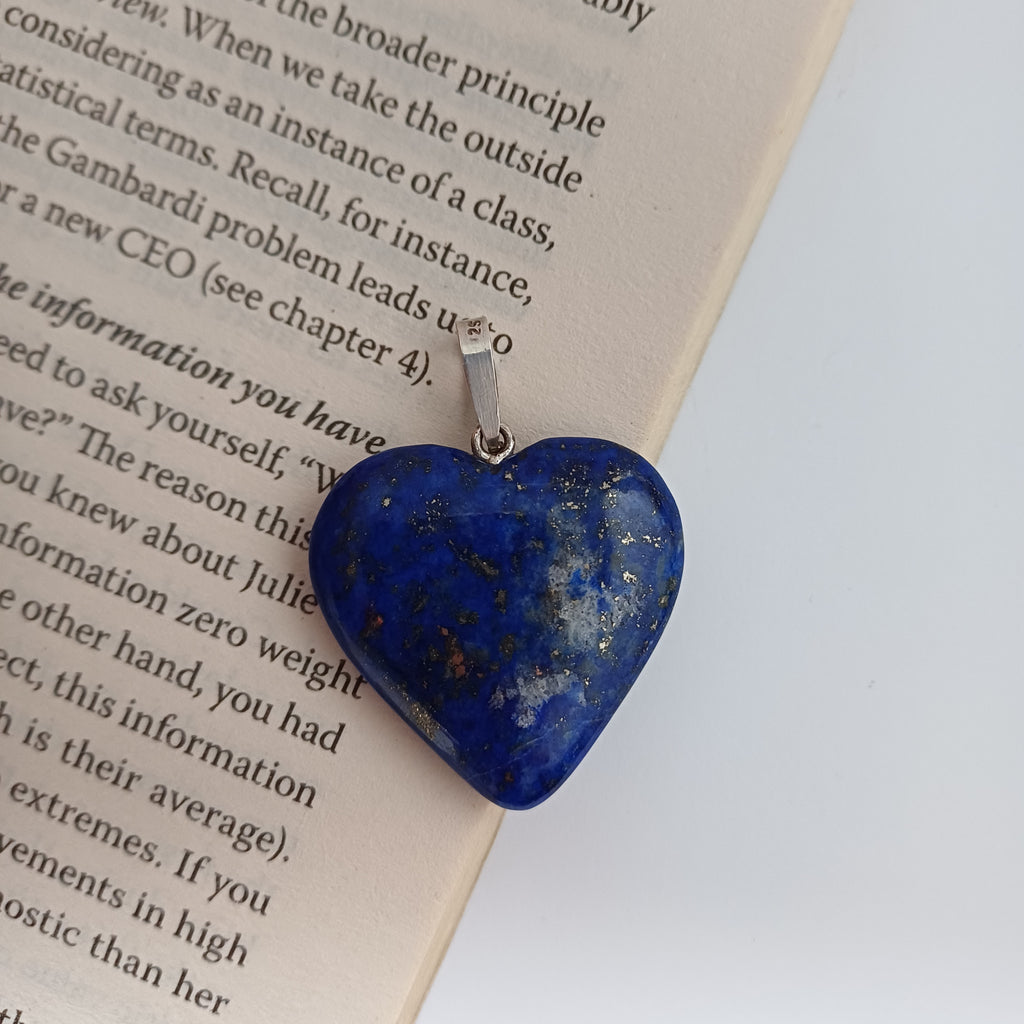 Lapis Lazuli Handmade Heart Pendant 2.7x2.9 CM