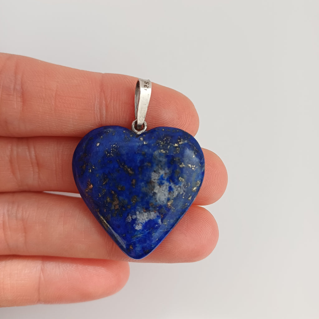 Lapis Lazuli Handmade Heart Pendant 2.7x2.9 CM