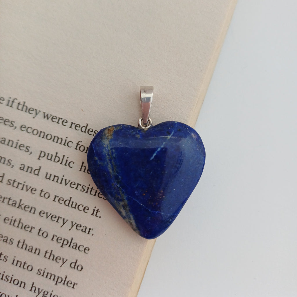 Lapis Lazuli Handmade Heart Pendant 2.4x2.7 CM