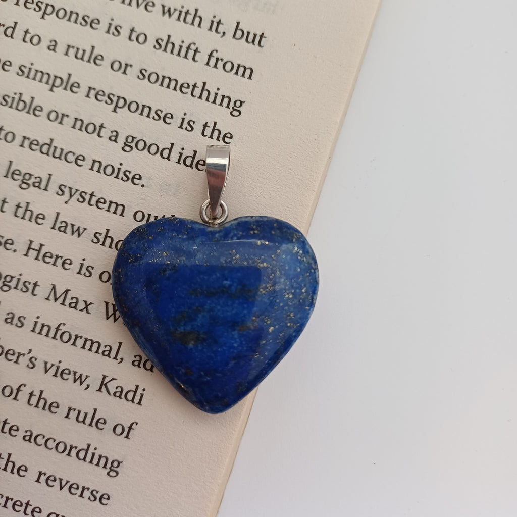 Lapis Lazuli Handmade Heart Pendant 2.4x2.7 CM