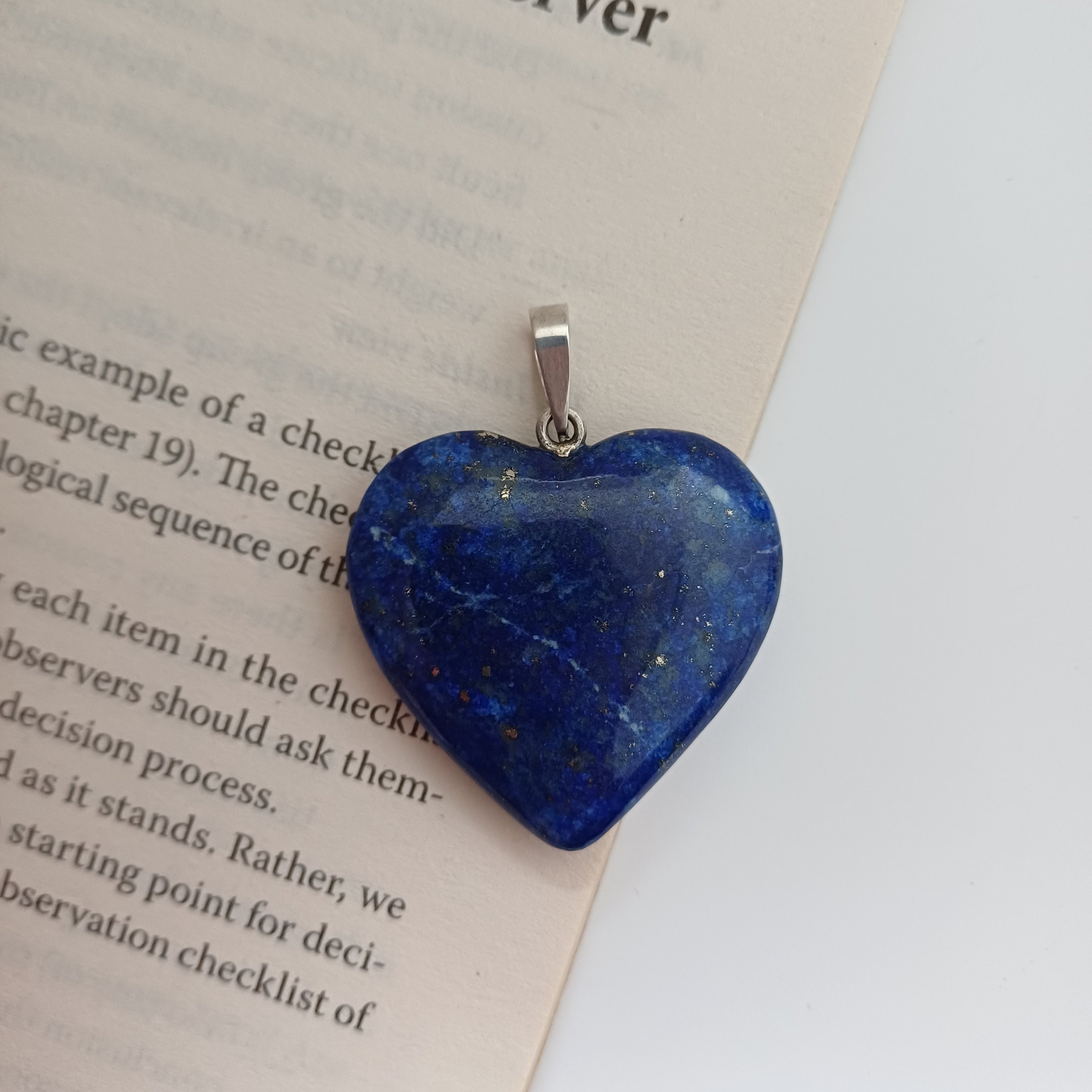 Lapis Lazuli Handmade Heart Pendant 3x3.3 CM