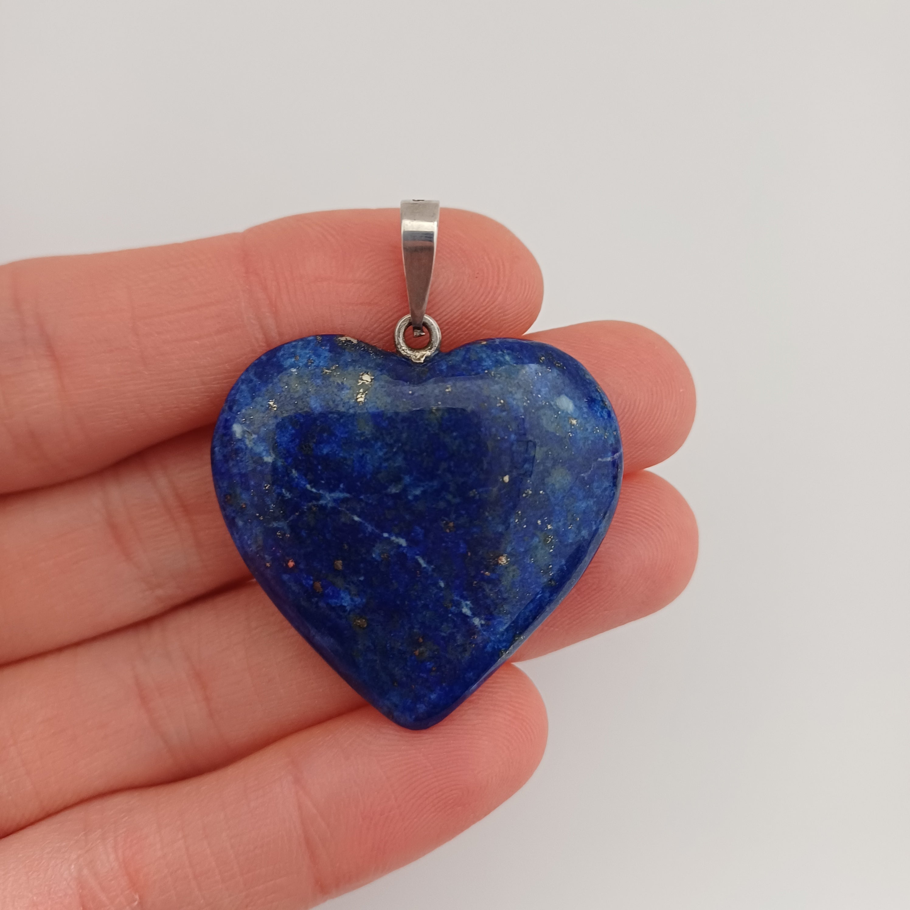 Lapis Lazuli Handmade Heart Pendant 3x3.3 CM
