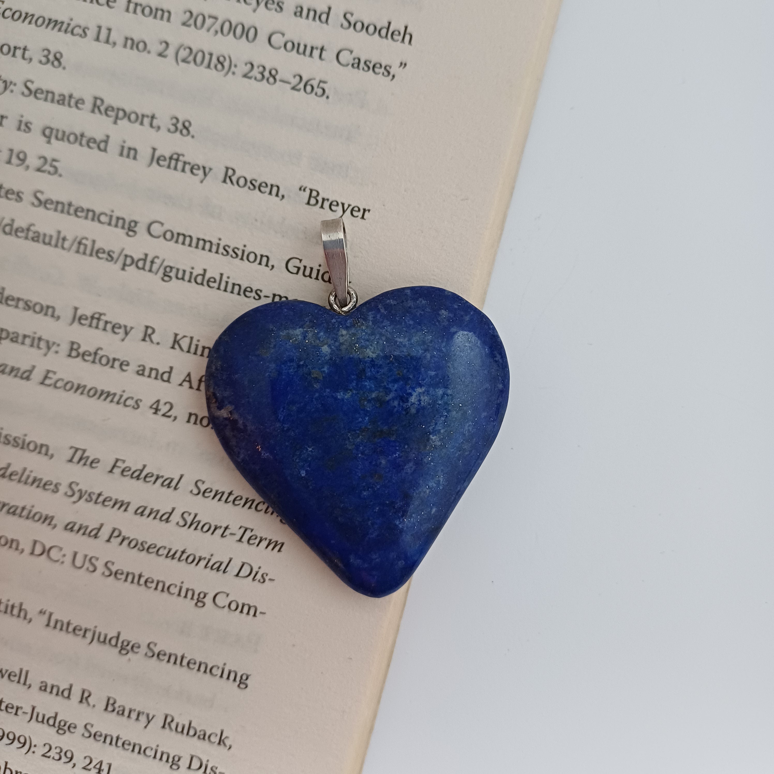 Lapis Lazuli Handmade Heart Pendant 3.4x3.2 CM