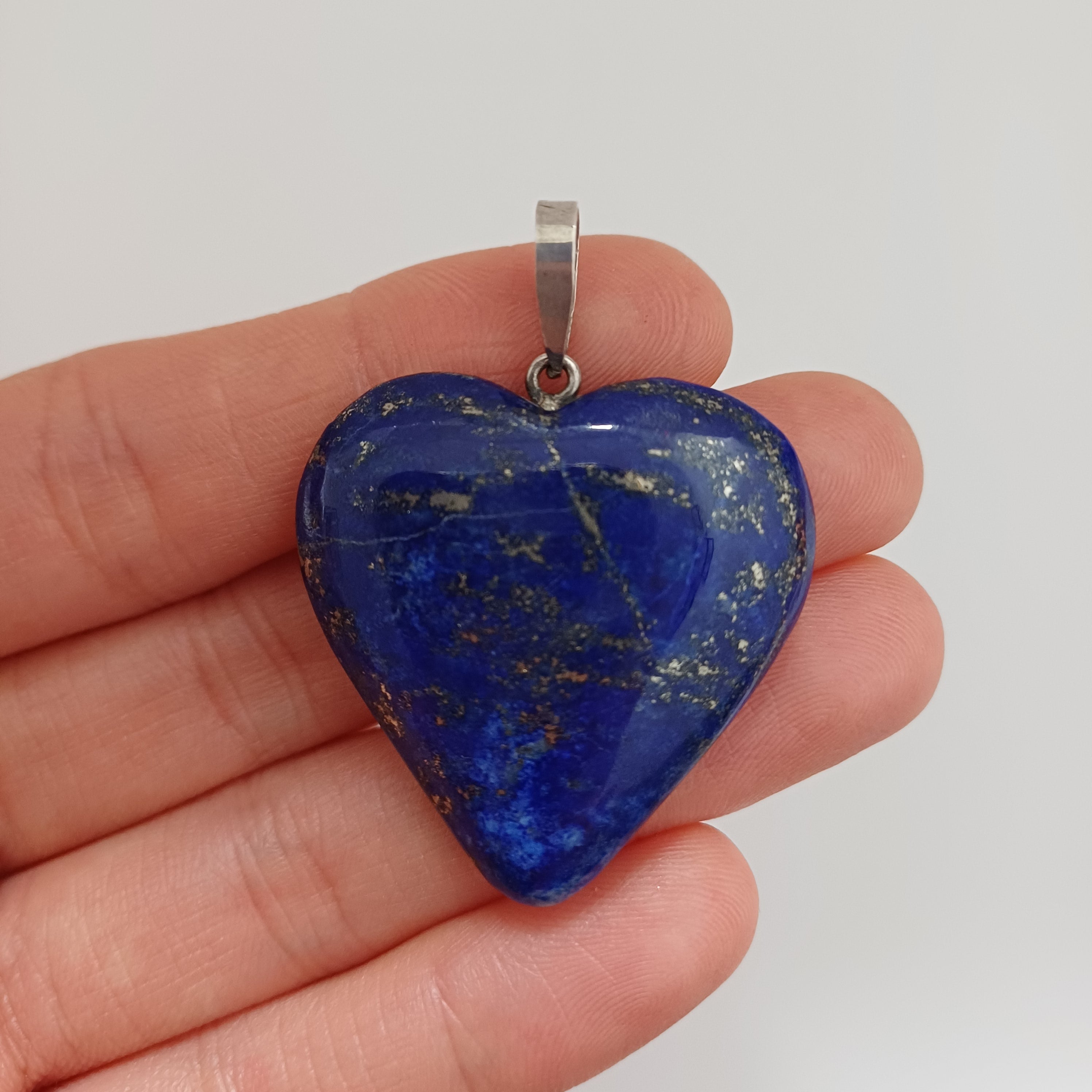 Lapis Lazuli Handmade Heart Pendant 3.1x3.2 CM