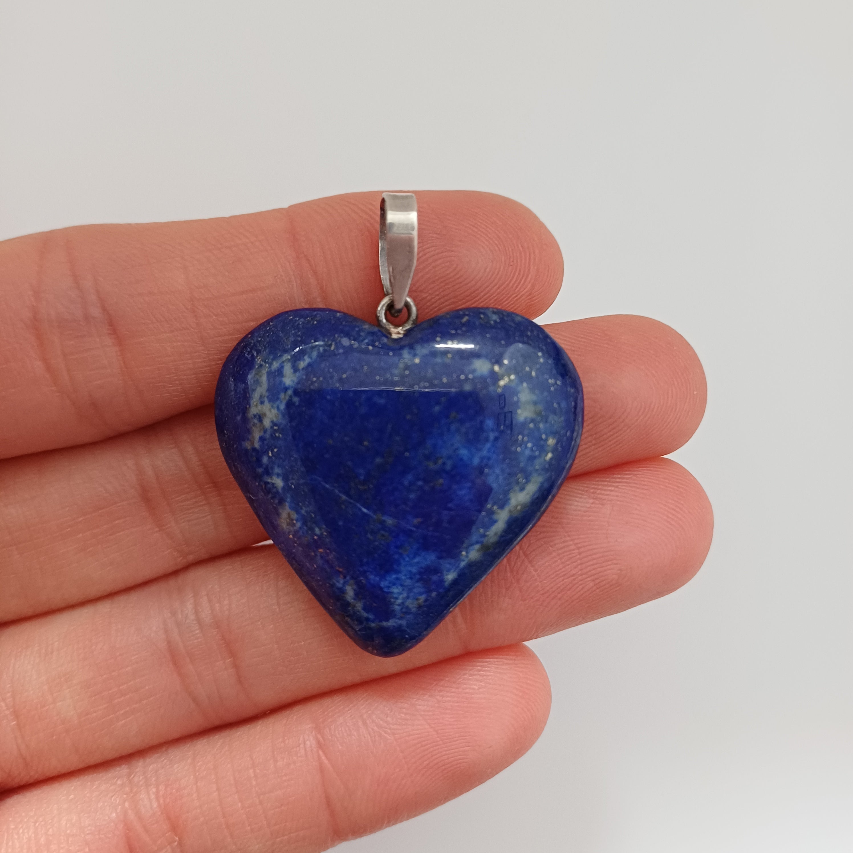 Lapis Lazuli Handmade Heart Pendant 2.7x3 CM