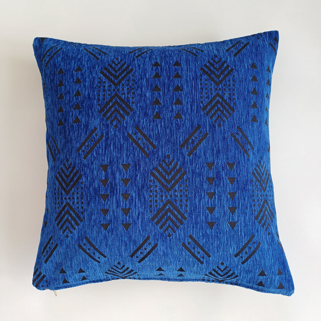 Royal Blue Velvet Moroccan Cushion Cover 20''x20'' / 50x50 CM