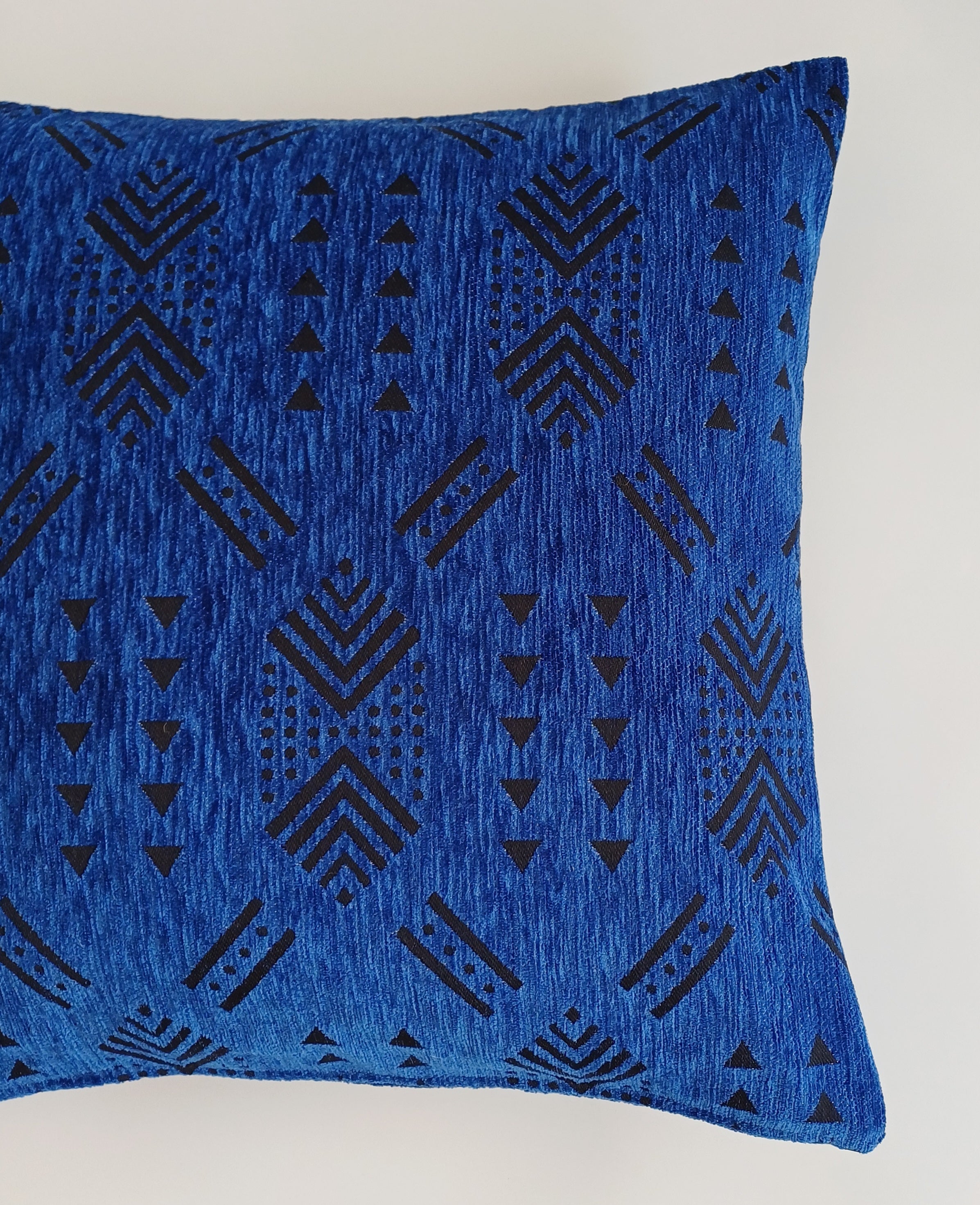 Royal Blue Velvet Moroccan Cushion Cover 20''x20'' / 50x50 CM