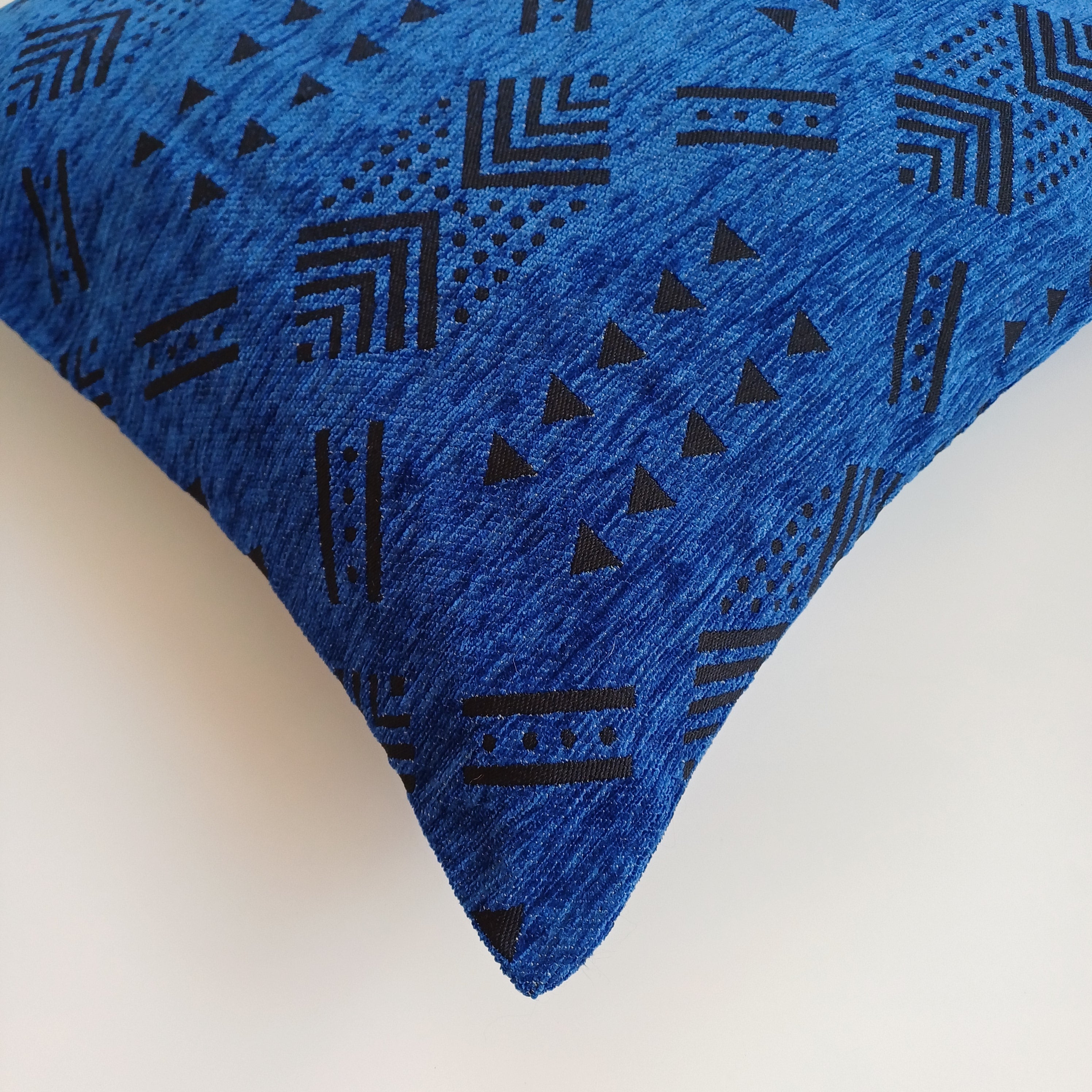 Royal Blue Velvet Moroccan Cushion Cover 20''x20'' / 50x50 CM