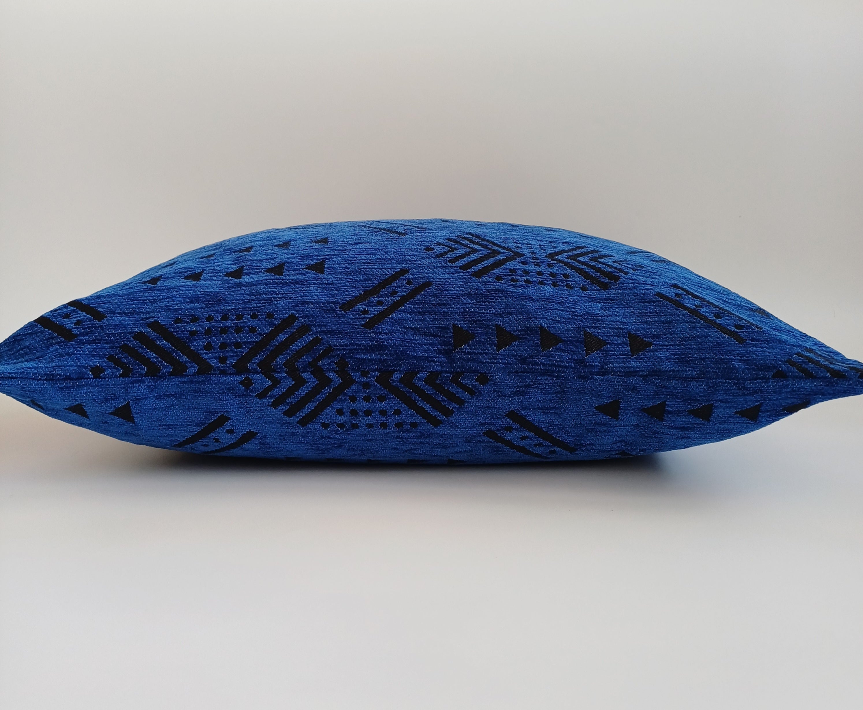 Royal Blue Velvet Moroccan Cushion Cover 20''x20'' / 50x50 CM