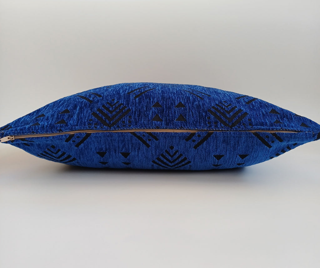 Royal Blue Velvet Moroccan Cushion Cover 20''x20'' / 50x50 CM