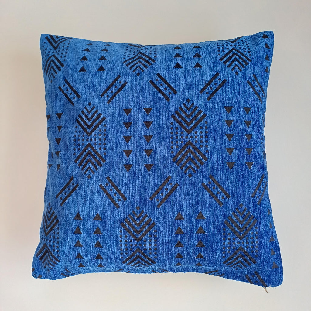 Royal Blue Velvet Moroccan Cushion Cover 20''x20'' / 50x50 CM