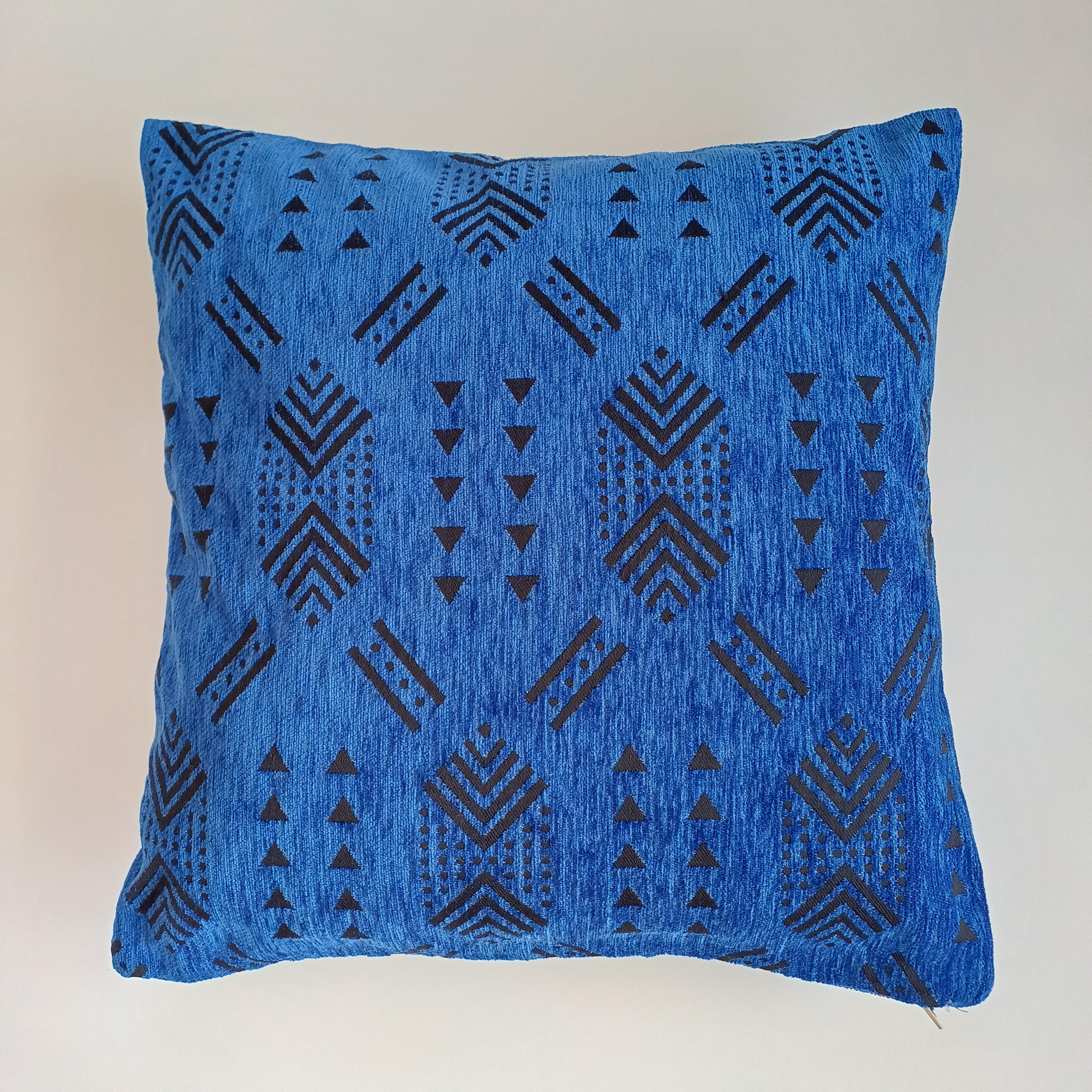 Royal Blue Velvet Moroccan Cushion Cover 20''x20'' / 50x50 CM