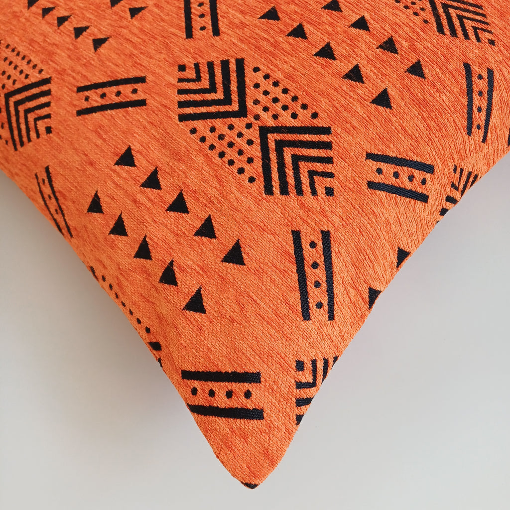 Sun kissed Orange Velvet Moroccan Cushion Cover 20''x20'' / 50x50 CM
