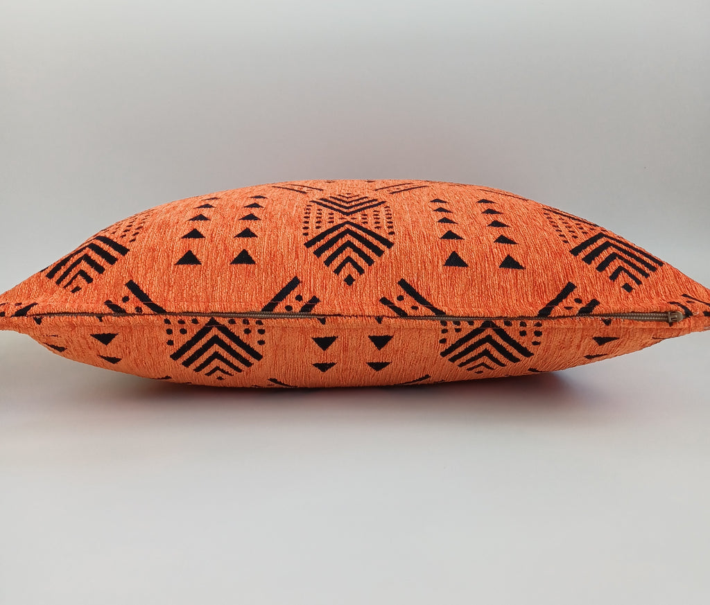 Sun kissed Orange Velvet Moroccan Cushion Cover 20''x20'' / 50x50 CM