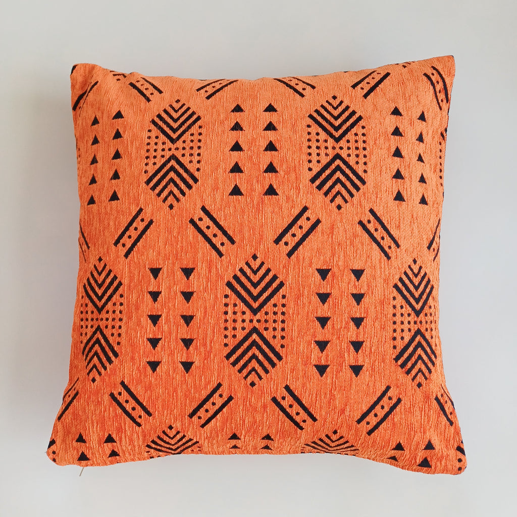 Sun kissed Orange Velvet Moroccan Cushion Cover 20''x20'' / 50x50 CM