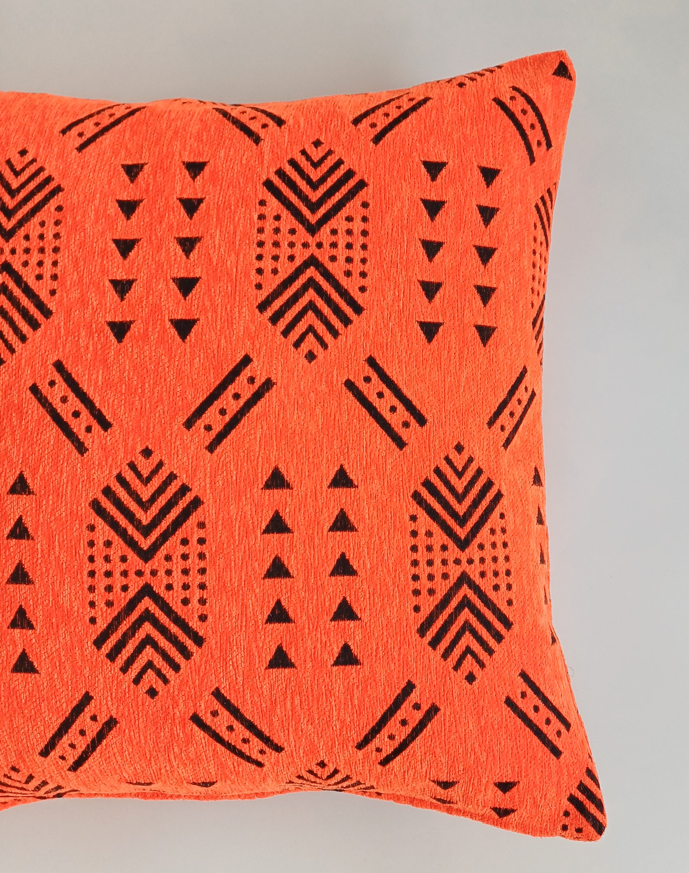 Terracotta Orange Velvet Moroccan Cushion Cover 20''x20'' / 50x50 CM