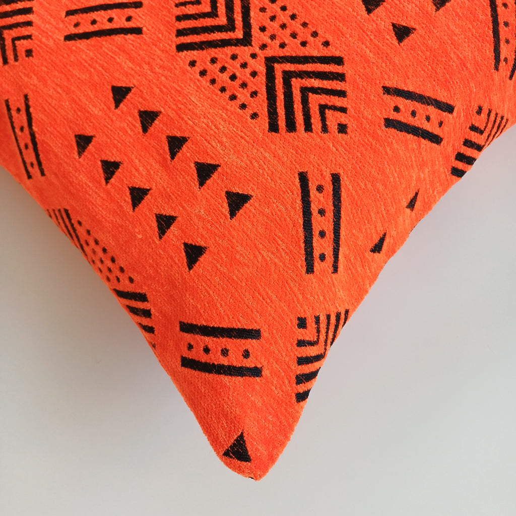 Terracotta Orange Velvet Moroccan Cushion Cover 20''x20'' / 50x50 CM