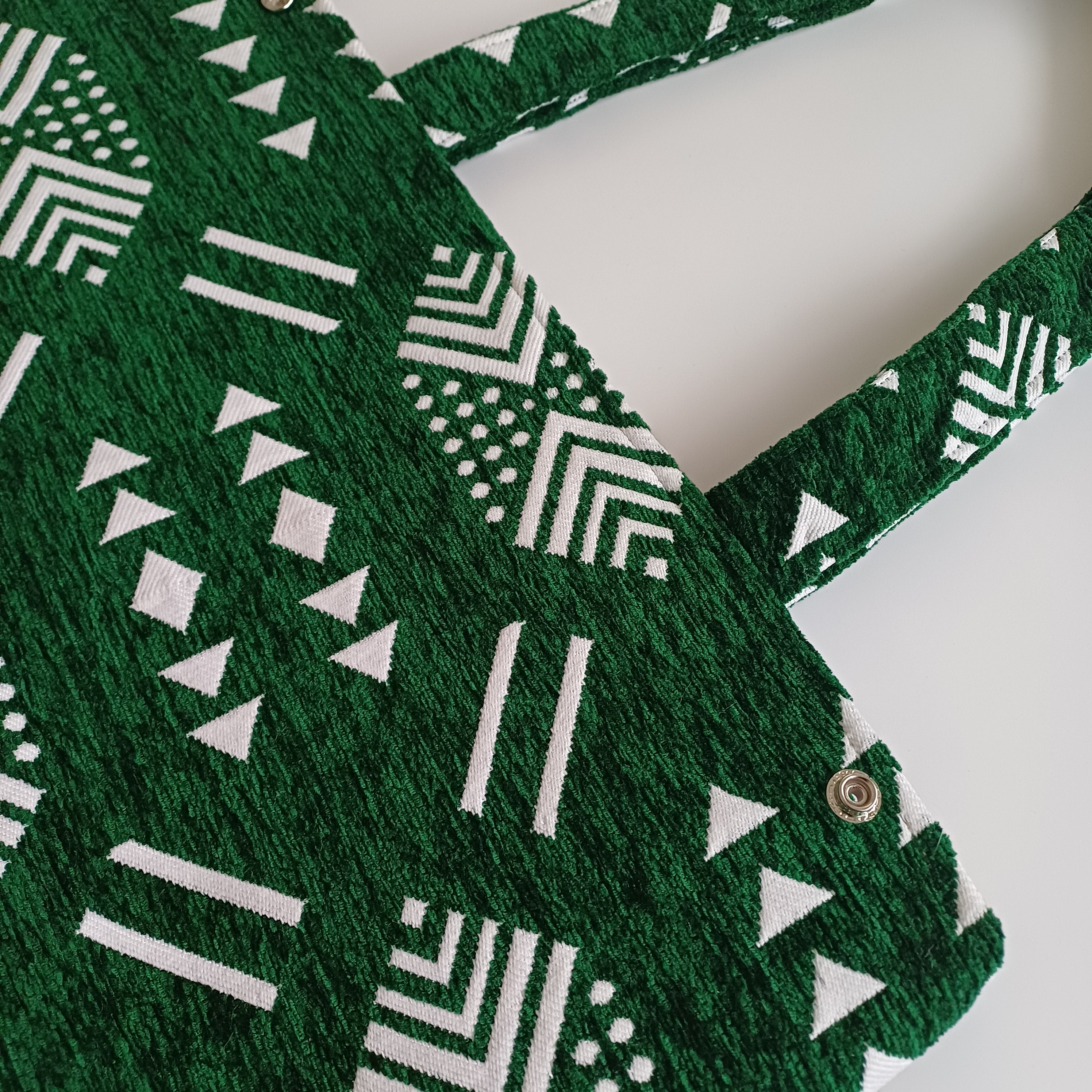 Handmade Green Moroccan Velvet Tote Bag Medium Sized 47x31 CM