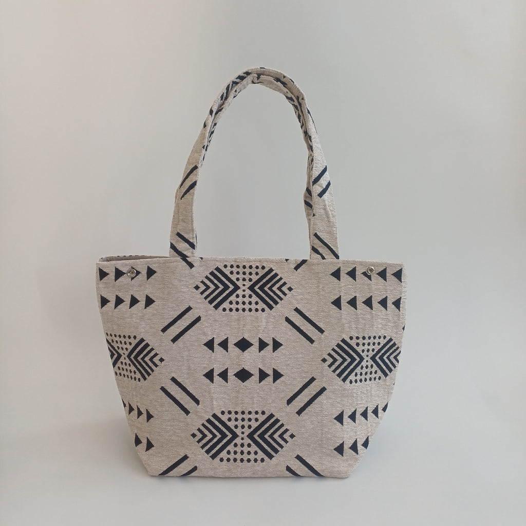 Handmade Soft White Moroccan Velvet Tote Bag Medium Sized 47x31 CM