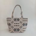 Handmade Soft White Moroccan Velvet Tote Bag Medium Sized 47x31 CM