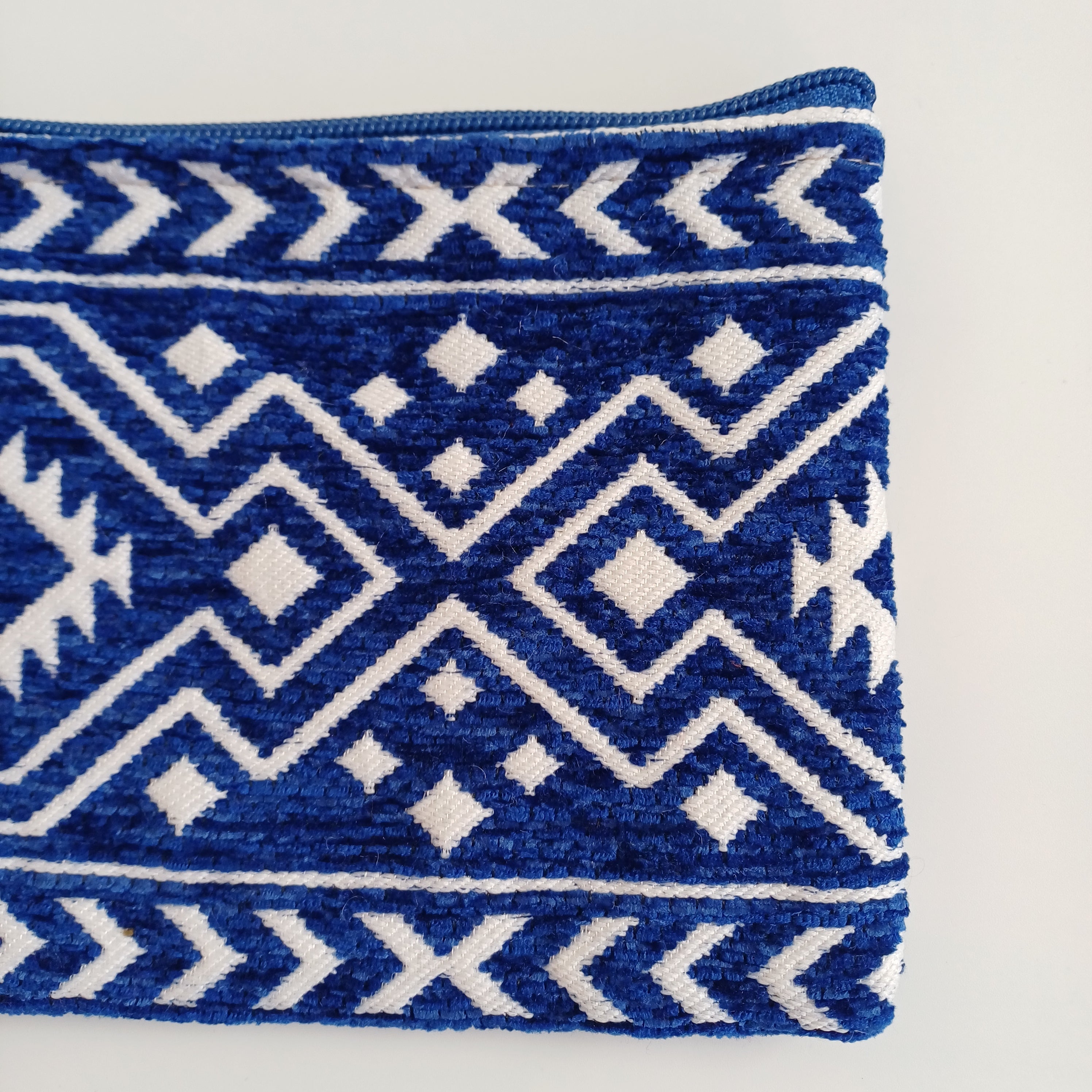 Moroccan Cobalt Blue Handmade Velvet Pouch 20x14 CM