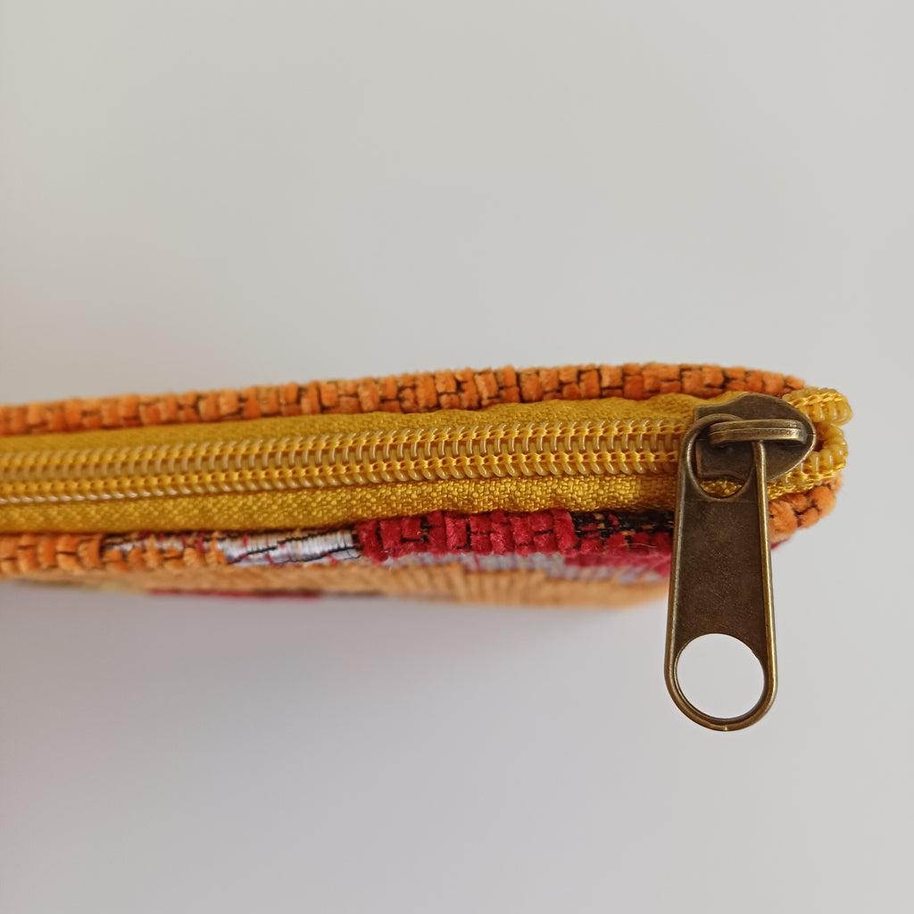 Moroccan Sun-Kissed Orange Handmade Velvet Pouch 20x14 CM